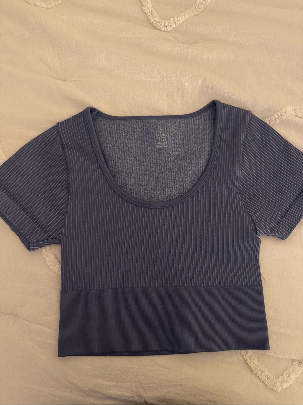 aerie Navy Ribbed Scoop Crop Top